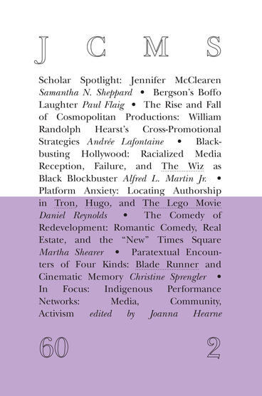 Cover of Journal of Cinema and Media Studies, vol. 60, no. 2
