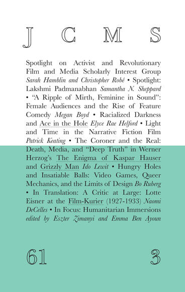 Cover of Journal of Cinema and Media Studies, vol. 61, no. 3