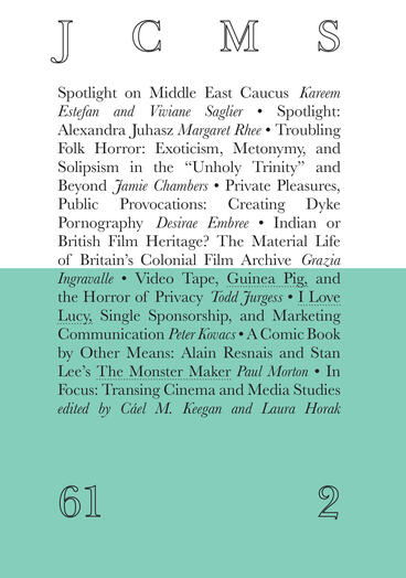 Cover of Journal of Cinema and Media Studies, vol. 61, no.2
